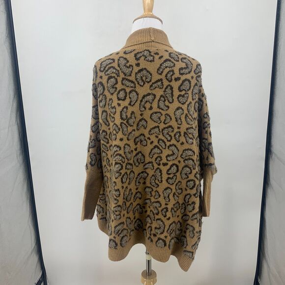 Akemi + Kin Hadley Knit Kimono Womens One Size Camel Open Front Ribbed Sleeves - Picture 9 of 14